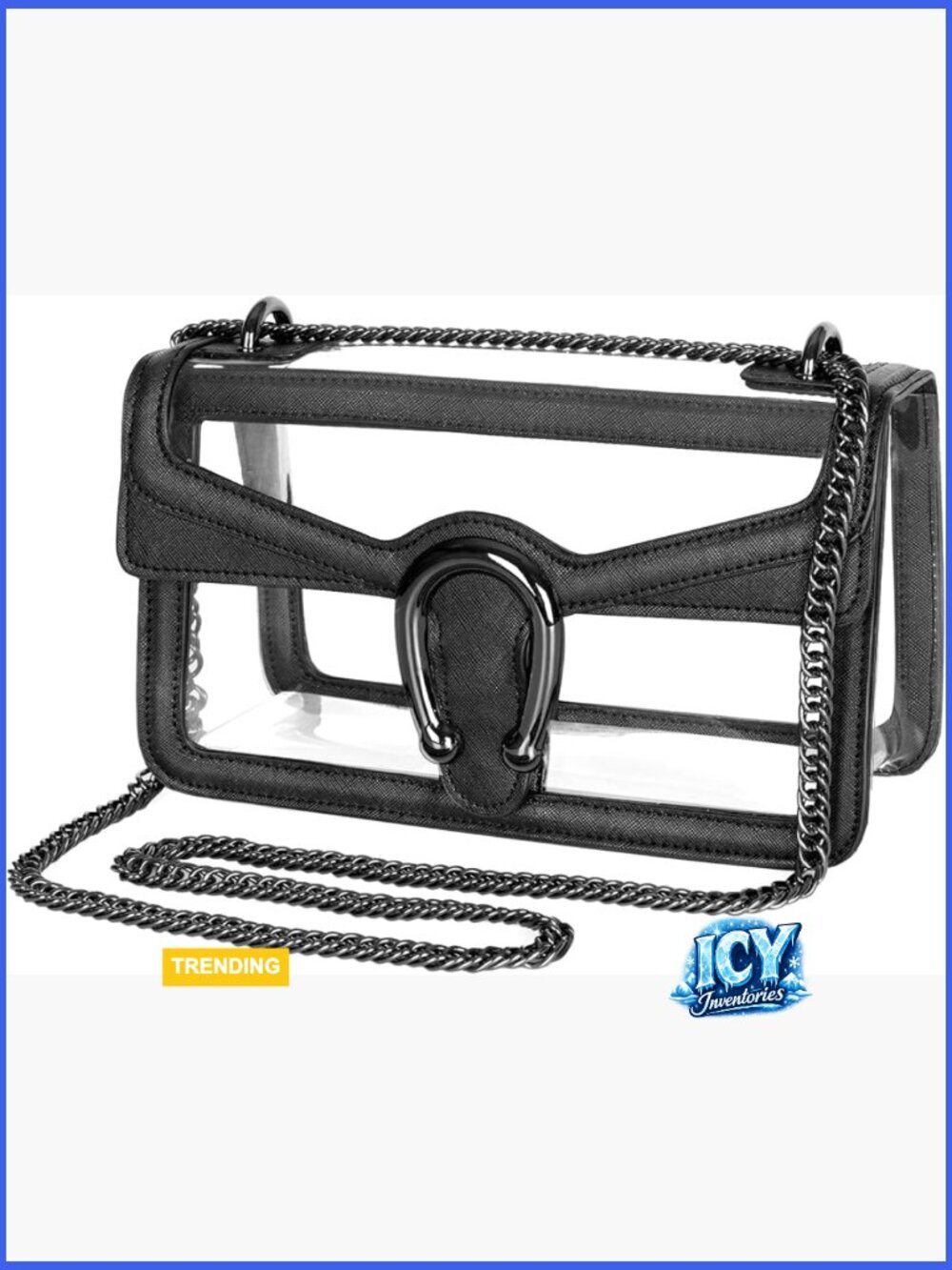 Stadium Approved Clear Crossbody Bag with Chain Strap